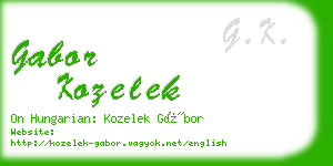 gabor kozelek business card